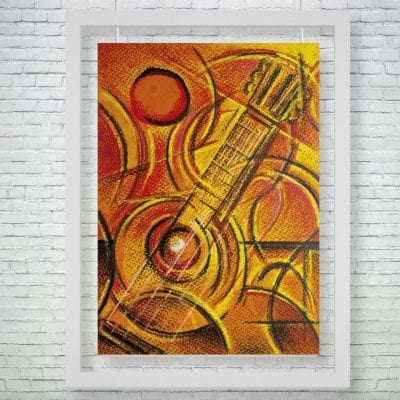 "Así Suena la Guitarra" (Dibujo con acuarela y pastel)