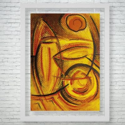 "Así Suenan los Tambores" (Acuarela y pastel)
