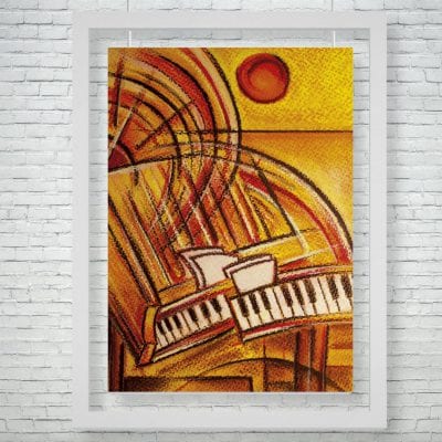"Así Suena el Piano" (Acuarela y pastel)