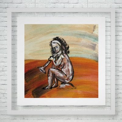 "El Placer de la Música 1" (Pastel y tinta china)